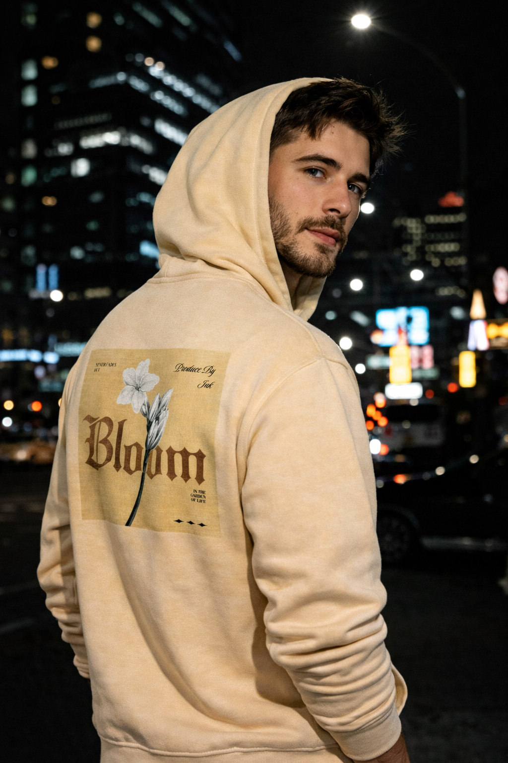 Oversized (Desert Sand) Hoodie for Men – Bloom Edition | INK